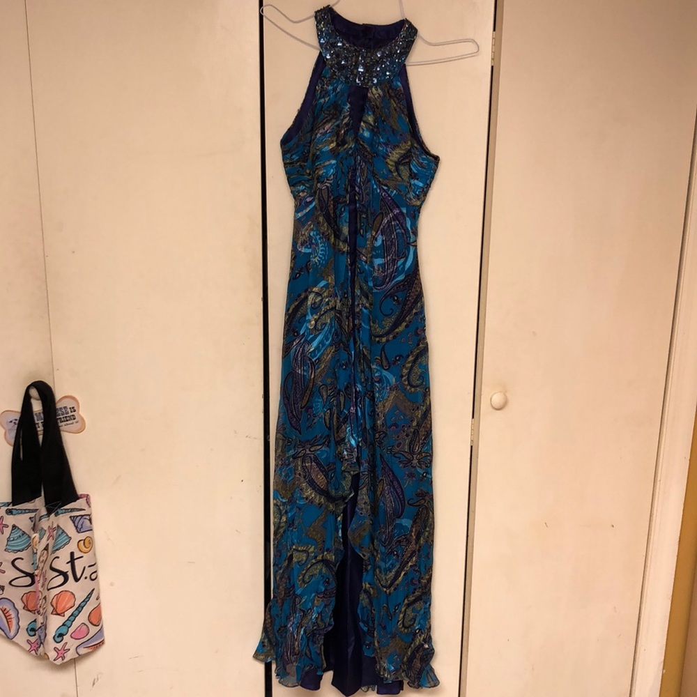 high neck gown